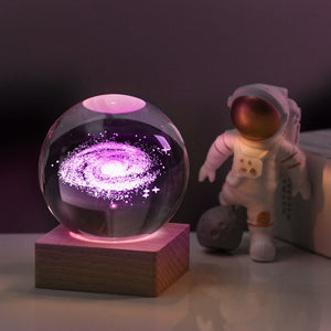מנורת לילה - כדור קריסטל תלת מימדי
