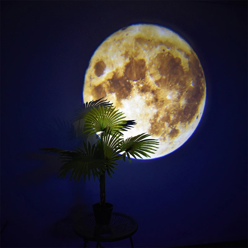 מנורת LED להקרנת הירח וכדור הארץ