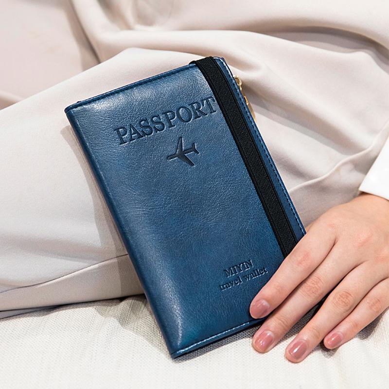 ארנק דרכון עור חוסם RFID