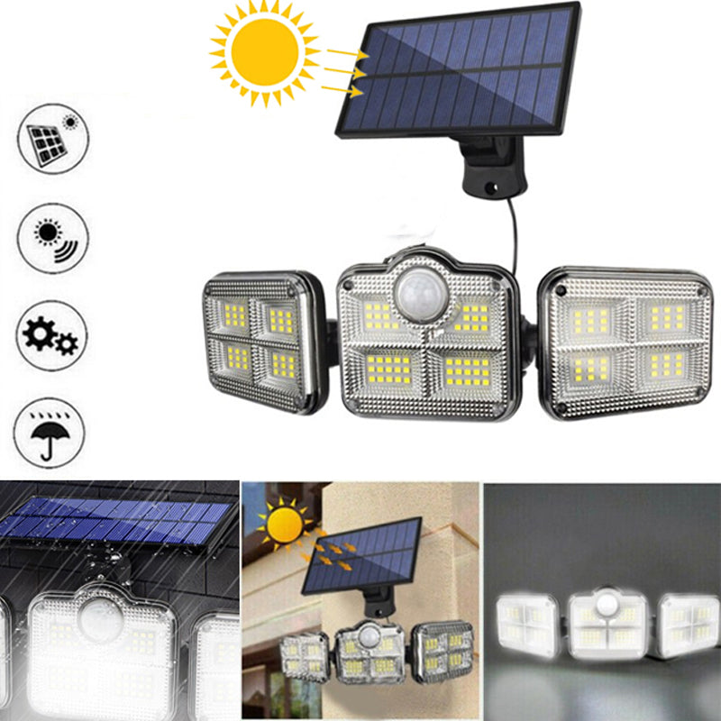 Triple LED solar wall lighting