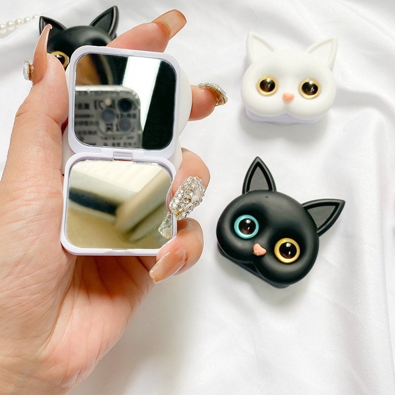 Kitten phone holder with mini mirror