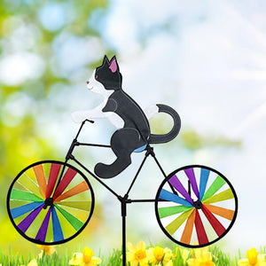 ספינר רוח בצורת חתול על אופניים