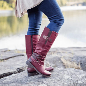 Heeled boots with zipper for women 