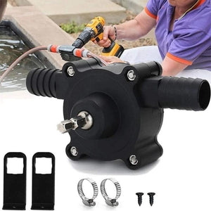 Manual electric drill/pump drive for water transfer