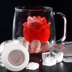 3D ice cube mold in the shape of a rose
