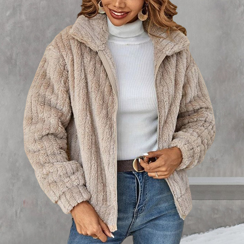 Soft fleece jacket with full fleece zip