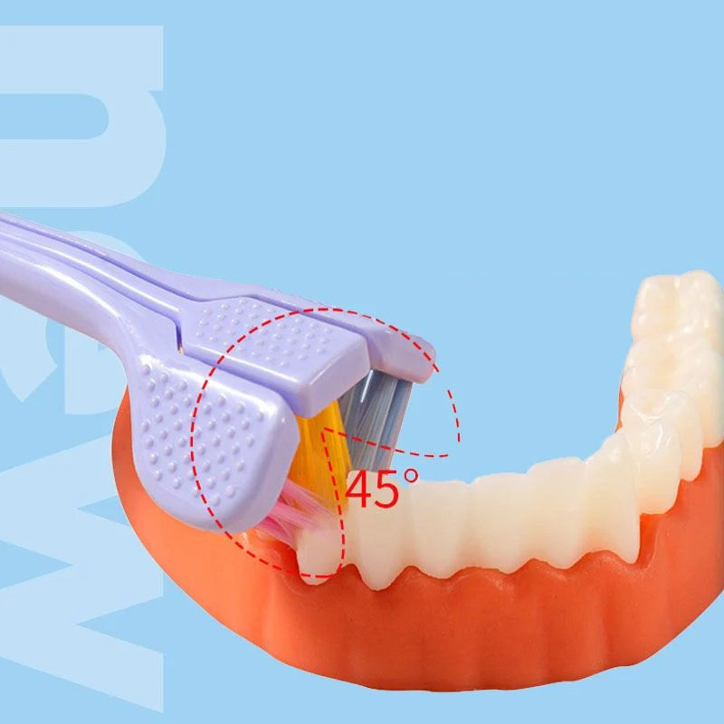 מברשת שיניים תלת צדדית בצורת V