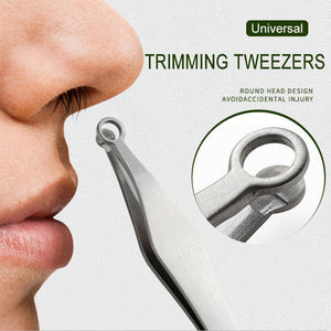 Universal tweezers for trimming nose hair