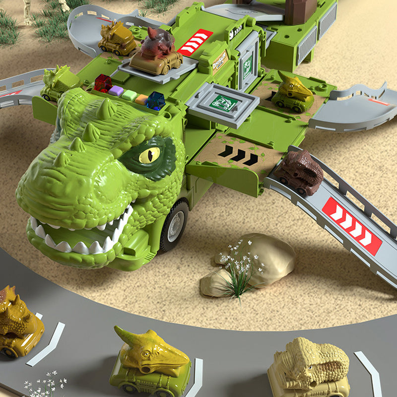 🦖סט צעצועי מסלול משאית דינוזאורים חדש עם אורות ומוזיקה