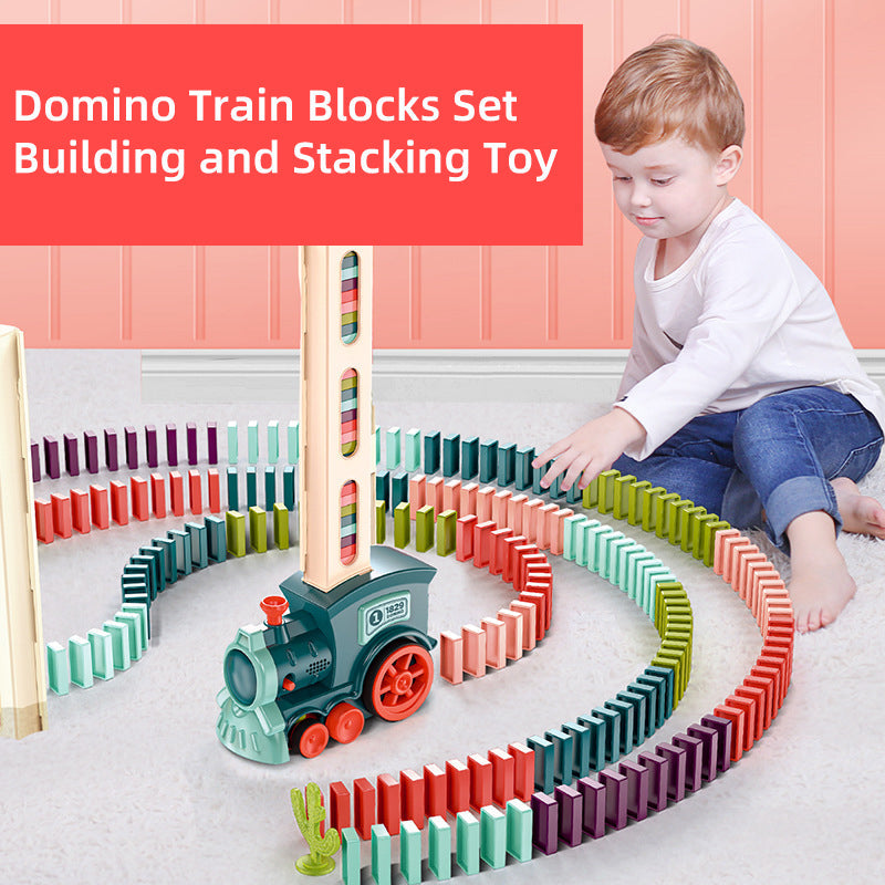 Domino train block set