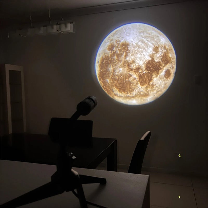 LED lamp for projecting the moon and the earth