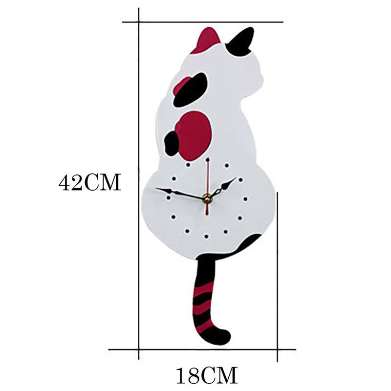 שעון קיר בצורת חתול מכשכש בזנב