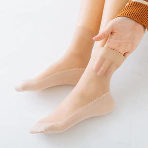 Anti-slip cotton silk socks