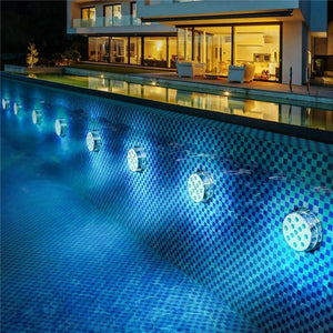 Submerged LED lights for the pool