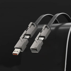 4 in 1 braided charger cable with velcro