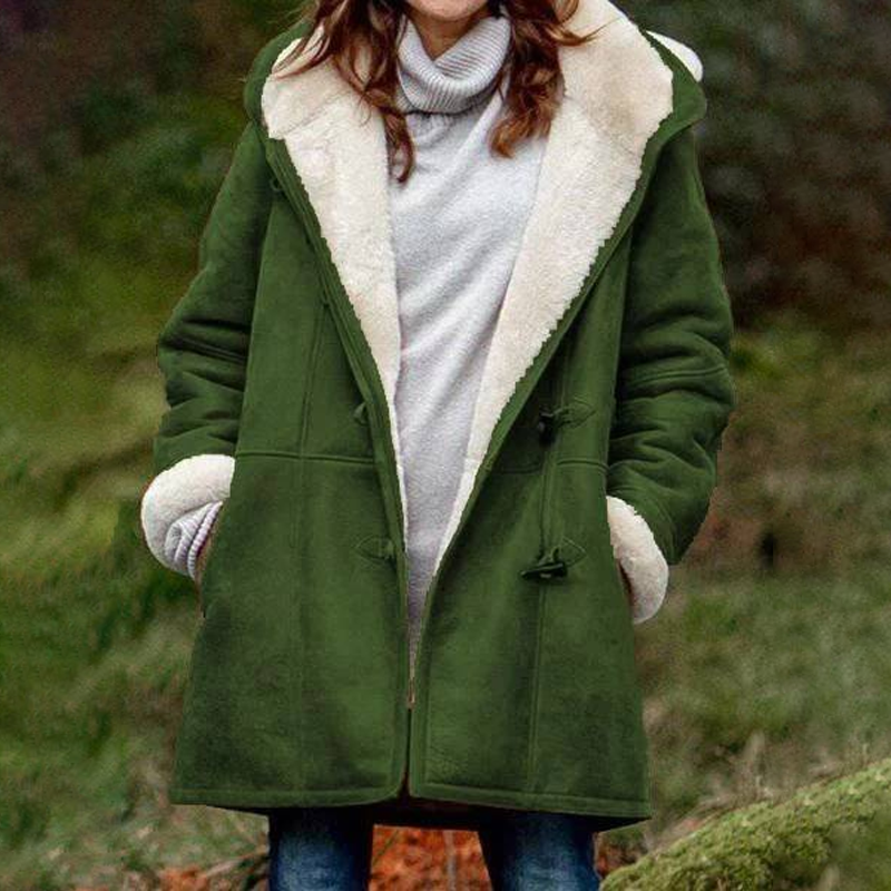 Suede wool coat for women