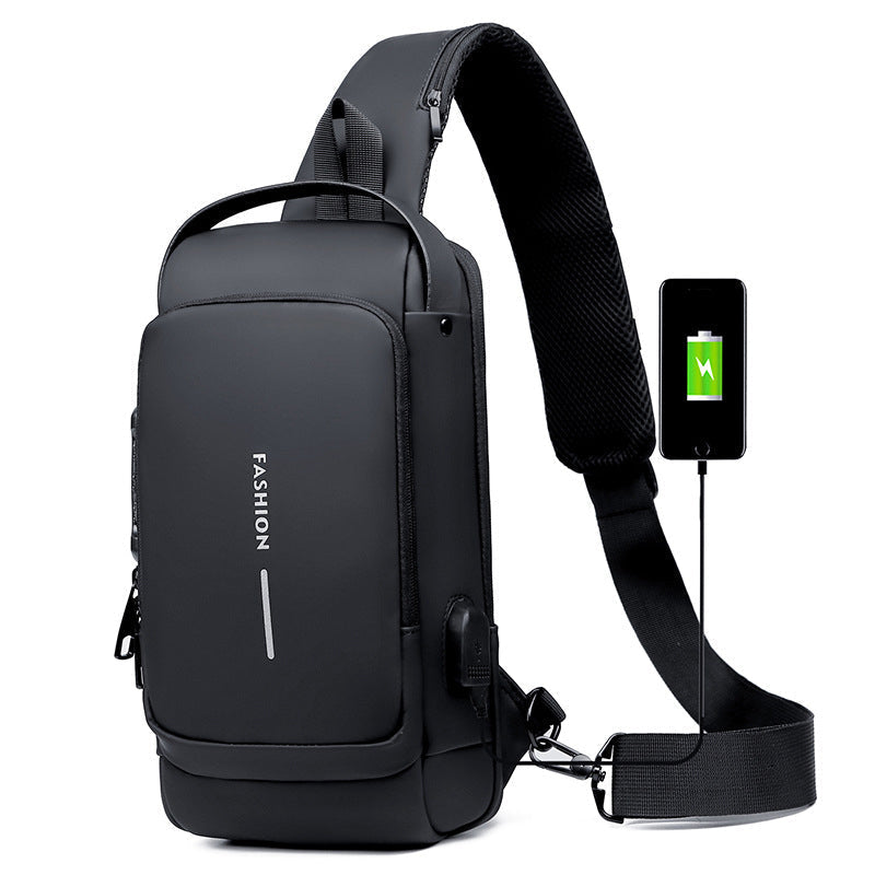 Anti-theft shoulder bag for USB charging